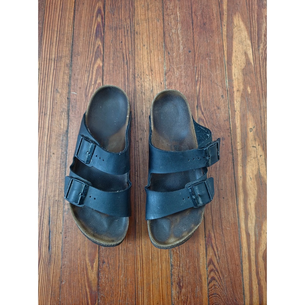 Birkenstock Arizona Black Birko-Flor Two Strap Sandals Womens Size 38 L7 M5